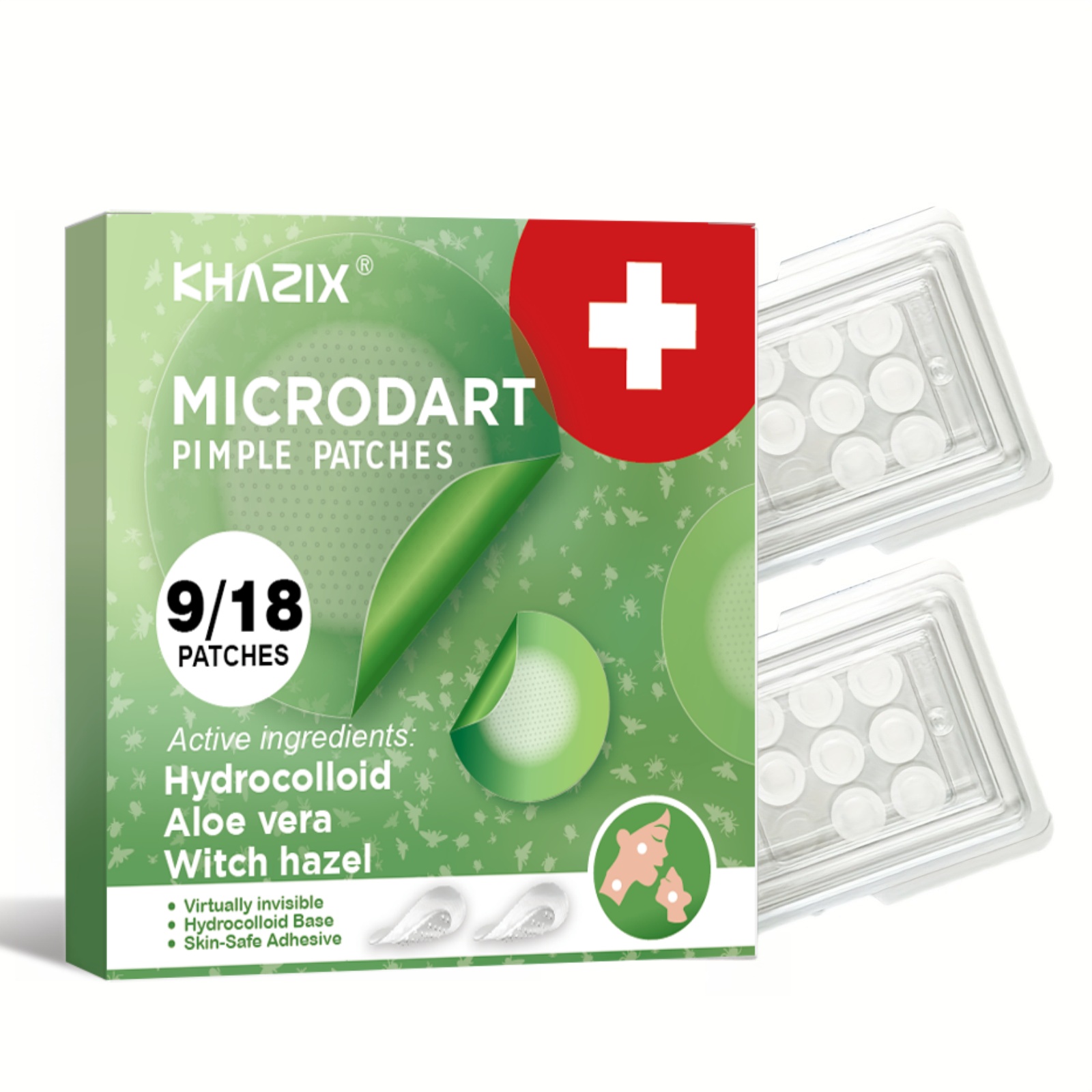 Hydrocolloid Pimple Patch - Patches noturnos para acne com micro-dardo