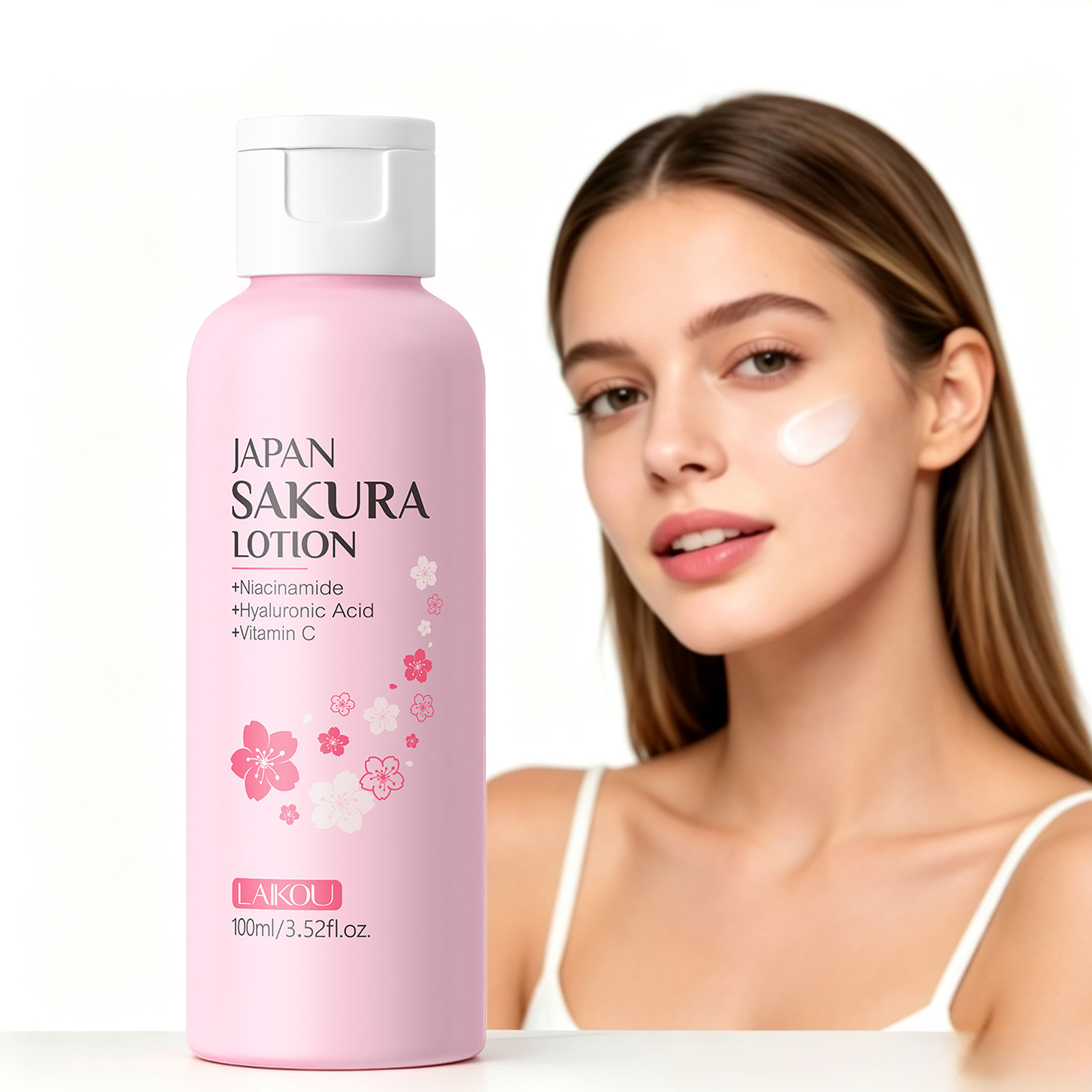 Niacinamide Pore Shrinking Essence - LAIKOU Loção Sakura 100ml Essência Hidratante