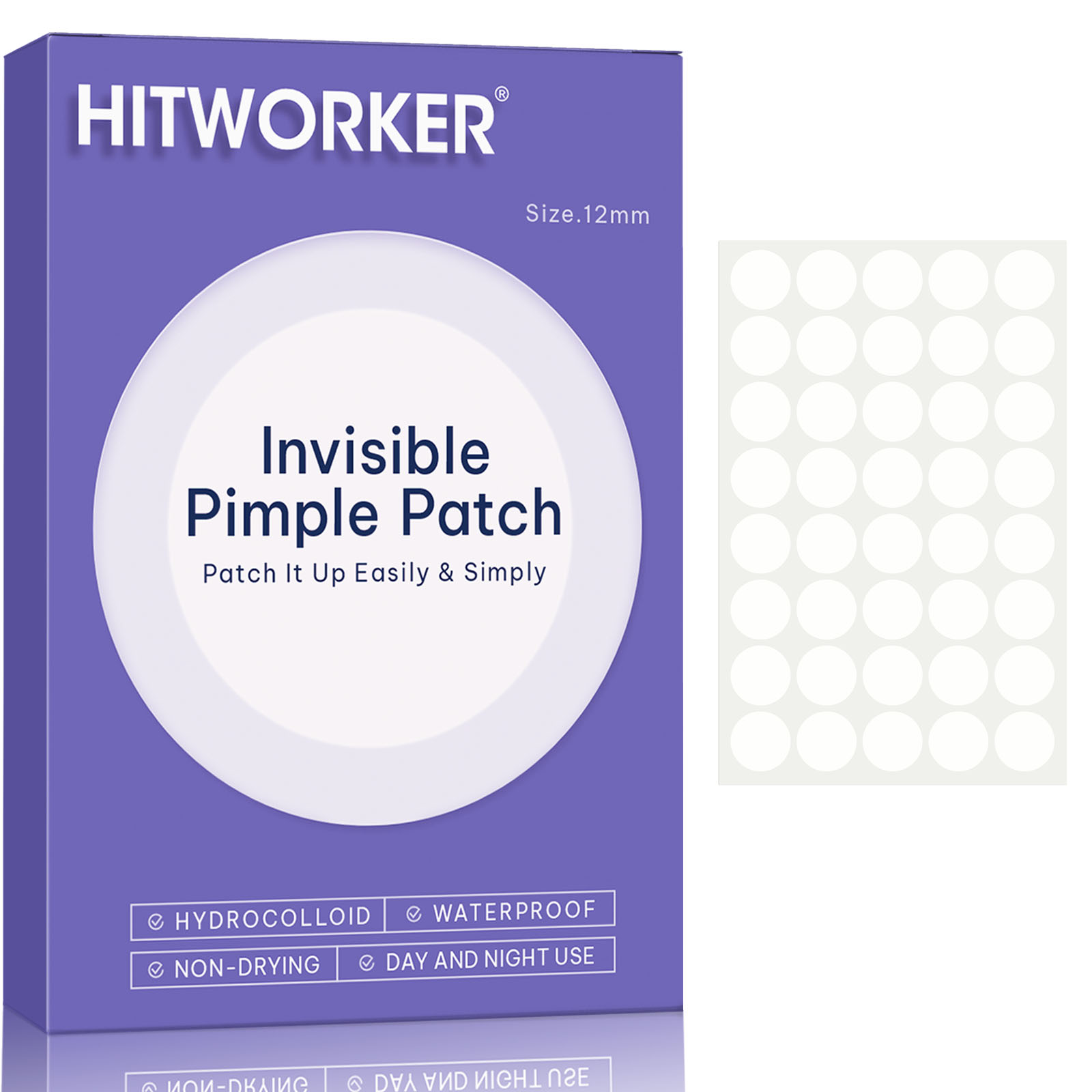 Hydrocolloid Pimple Patch - Adesivo Hidrocolóide Invisível e Impermeável para