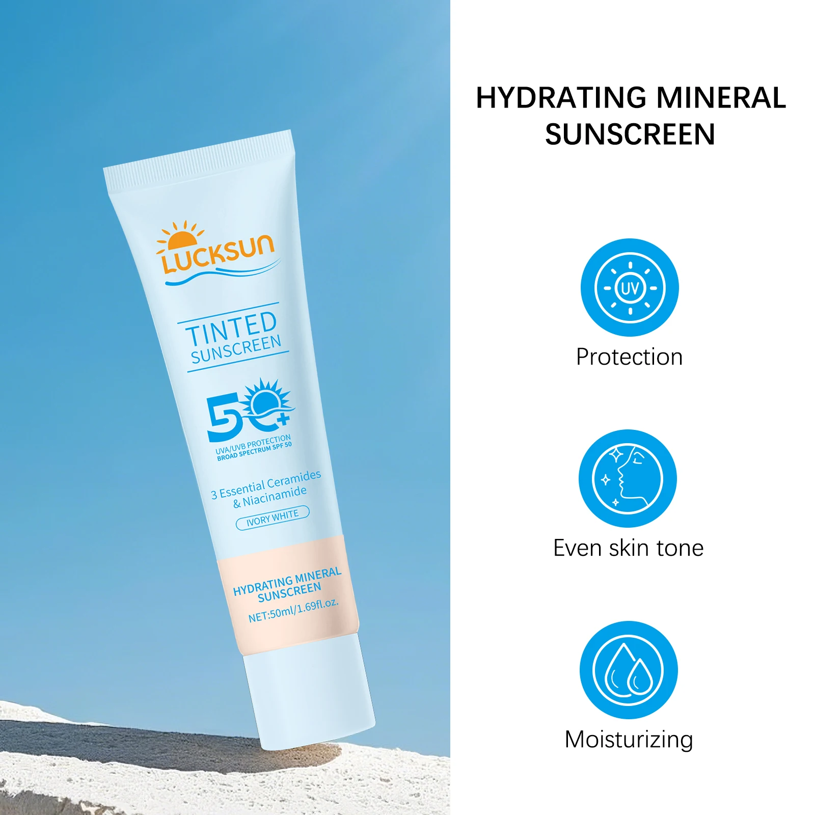 Creme Protetor Solar SPF50+. O - Spf 50 Waterproof Sunscreen avaliação e preço