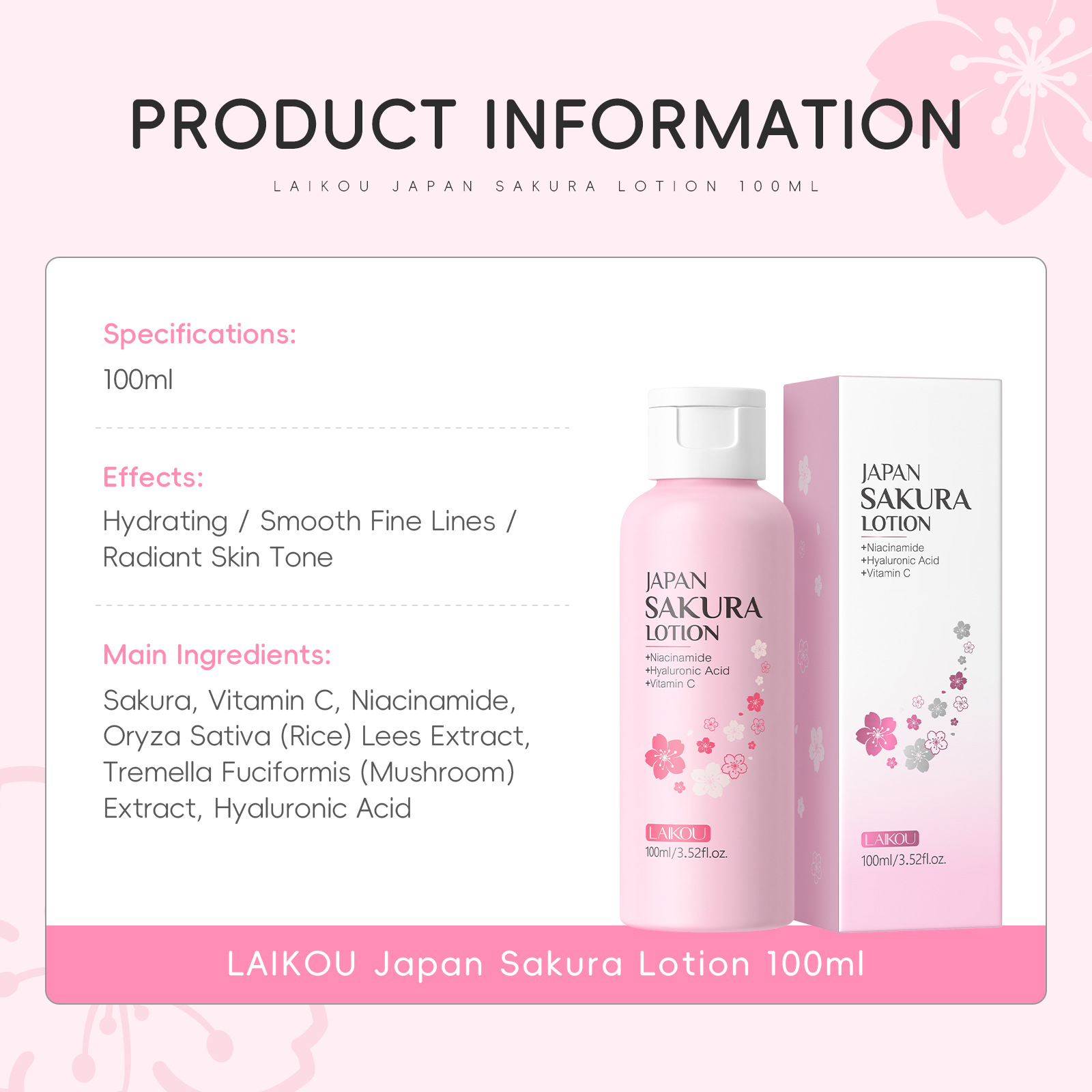 LAIKOU Loção Sakura 100ml Essê - Niacinamide Pore Shrinking Essence avaliação e preço