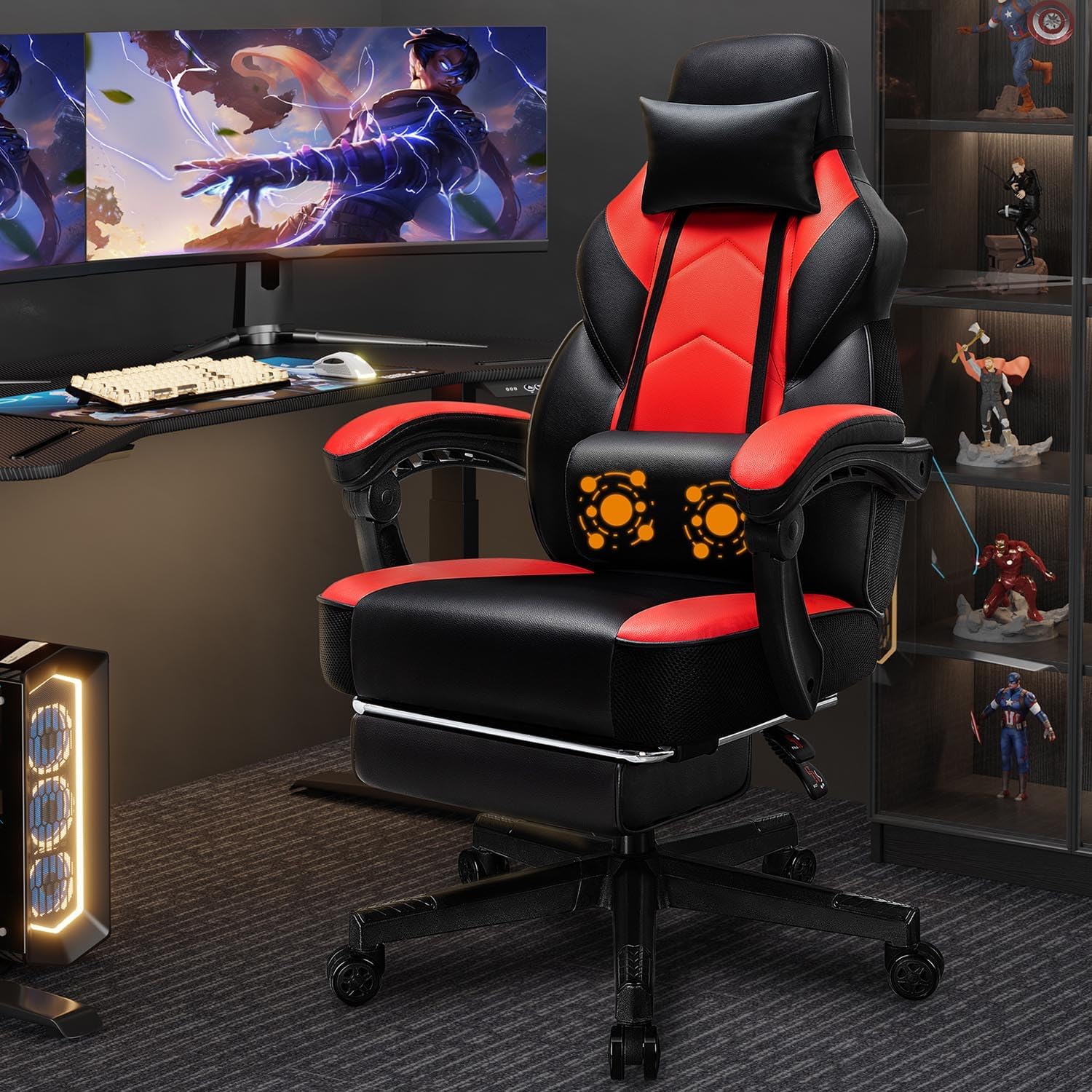 Cadeira Gamer com Apoio para o - Massage avaliação e preço