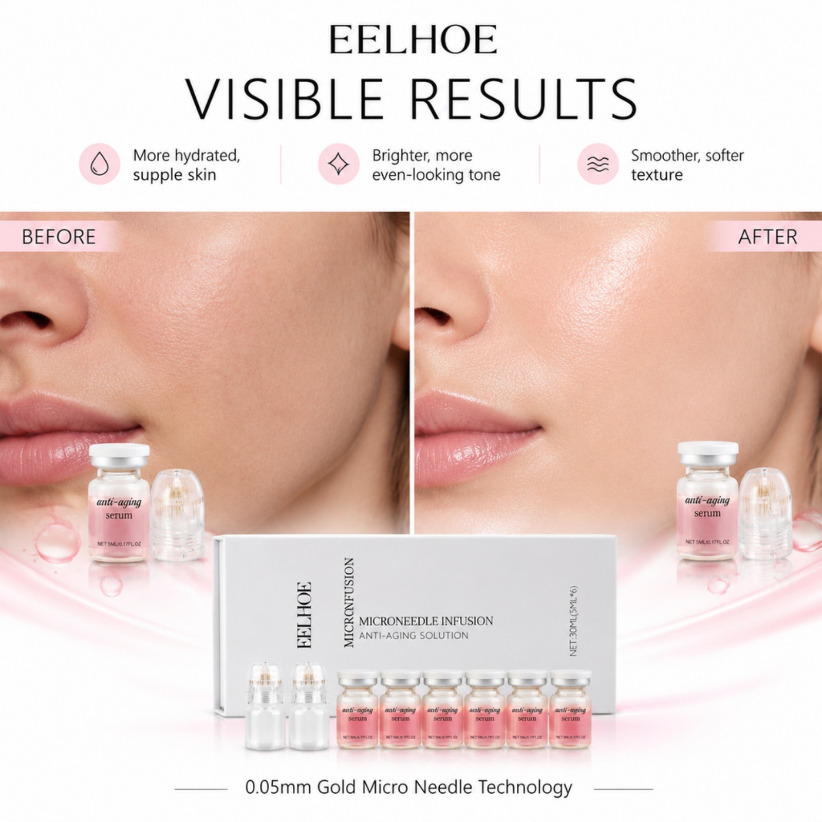 Kit de Sérum com Microagulhas  - Hyaluronic Acid Facial Serum avaliação e preço